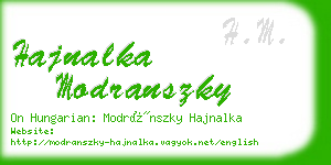 hajnalka modranszky business card